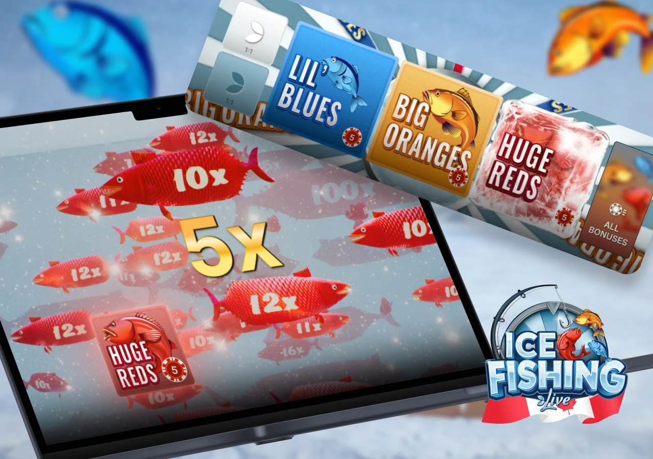 Bonuses and casino promotions available for playing Ice Fishing online.